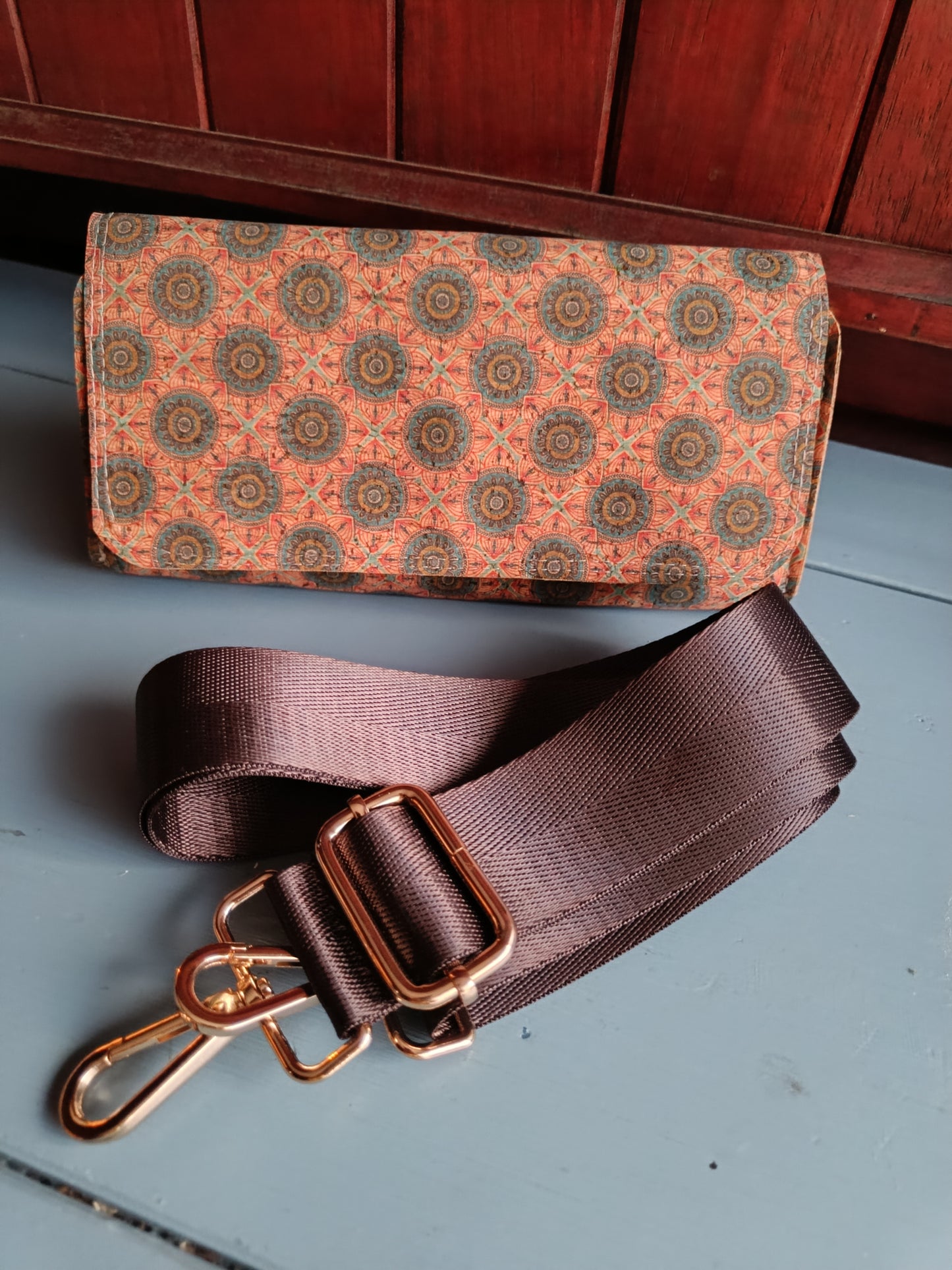 Portefeuille Compagnon motif orangé