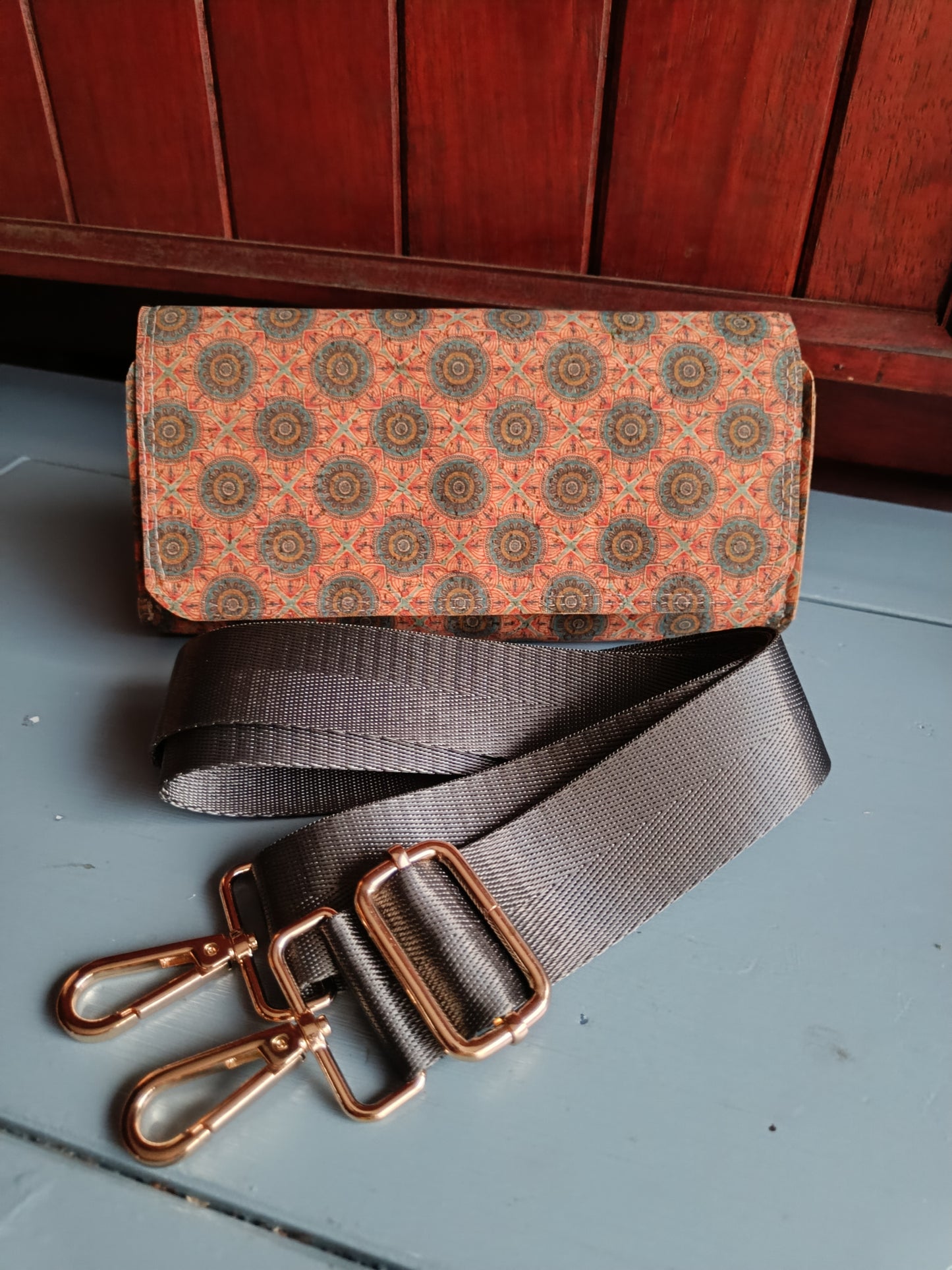 Portefeuille Compagnon motif orangé