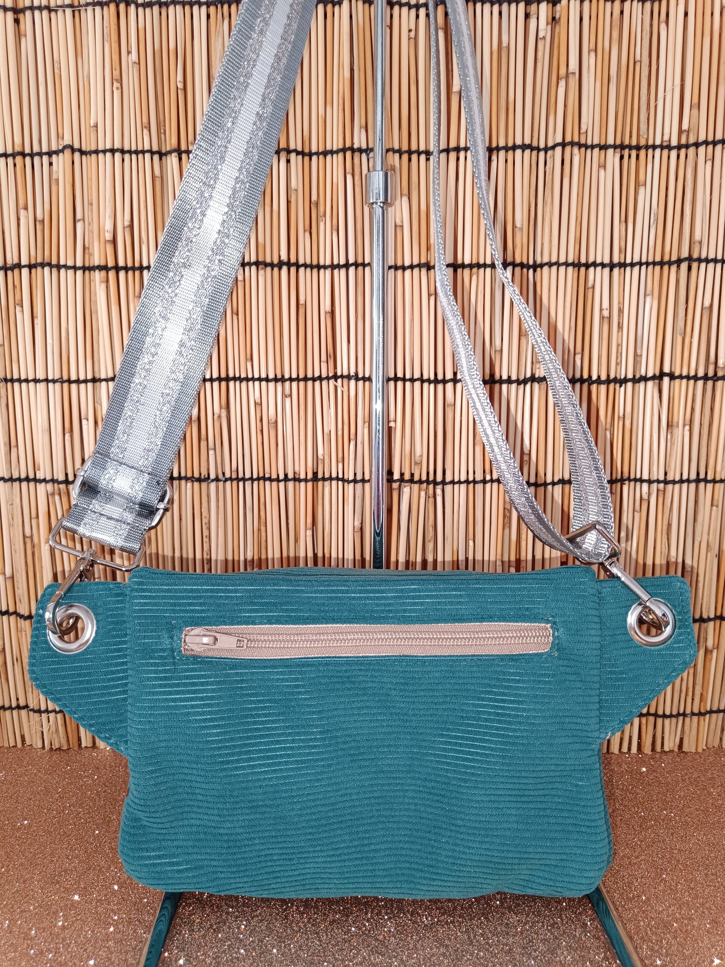 Sacoche banane Velours côtelé bleu