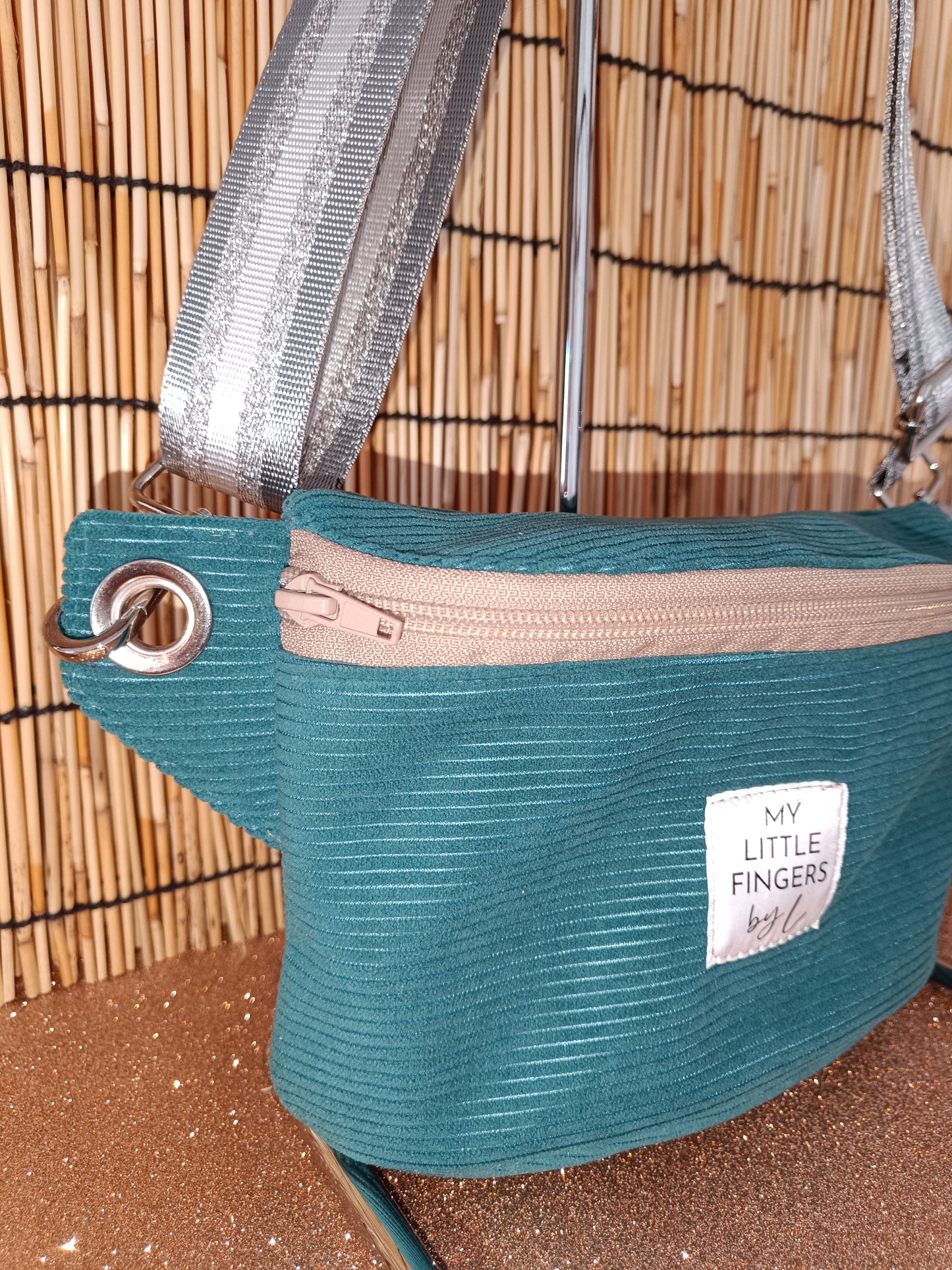Sacoche banane Velours côtelé bleu