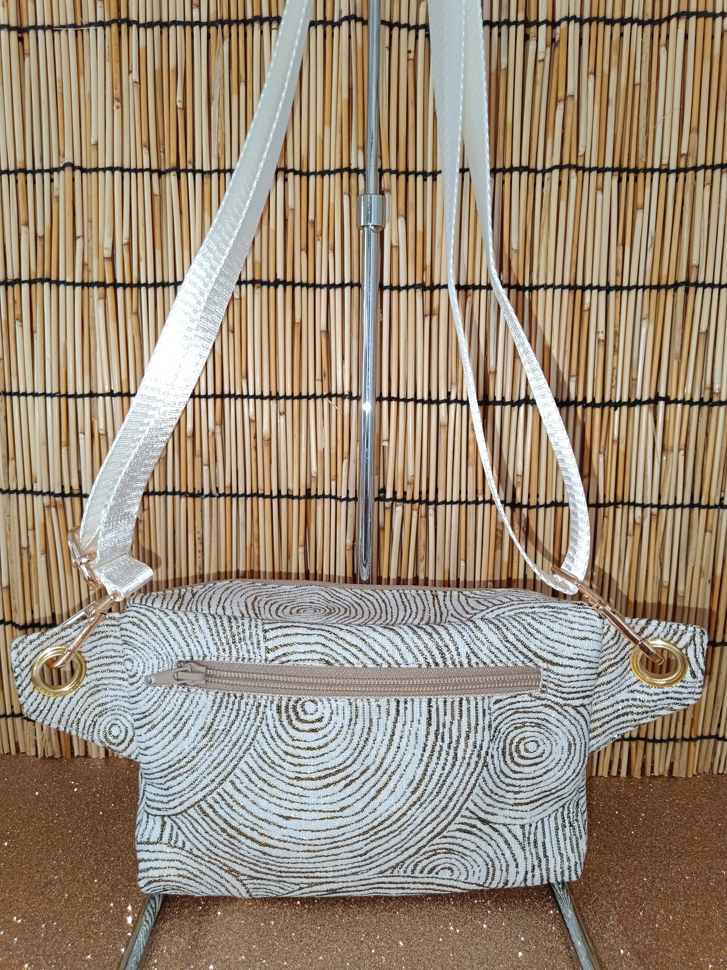 Sacoche banane motif cercle blanc