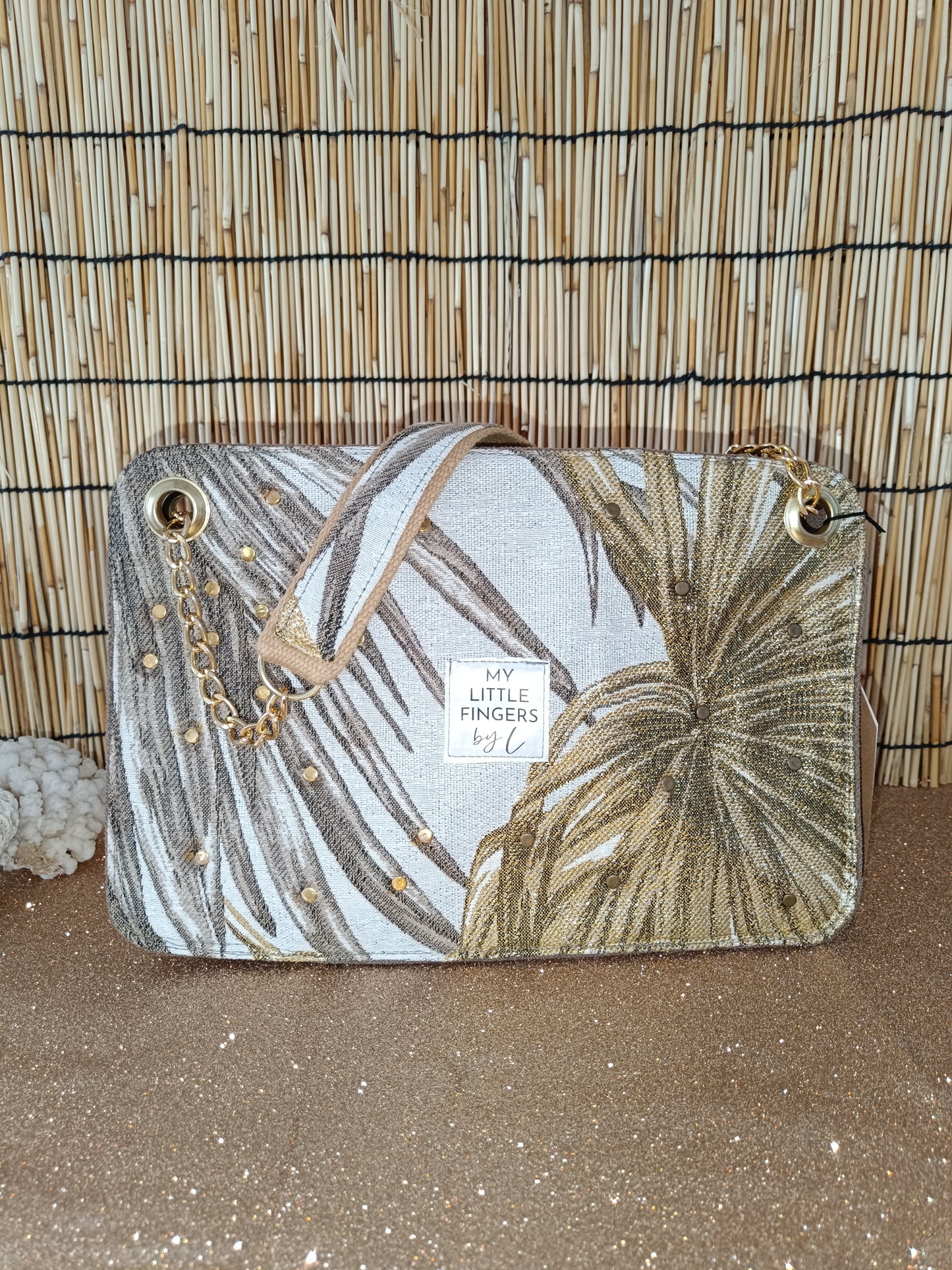Sac à main "Chic & Class" écru doré