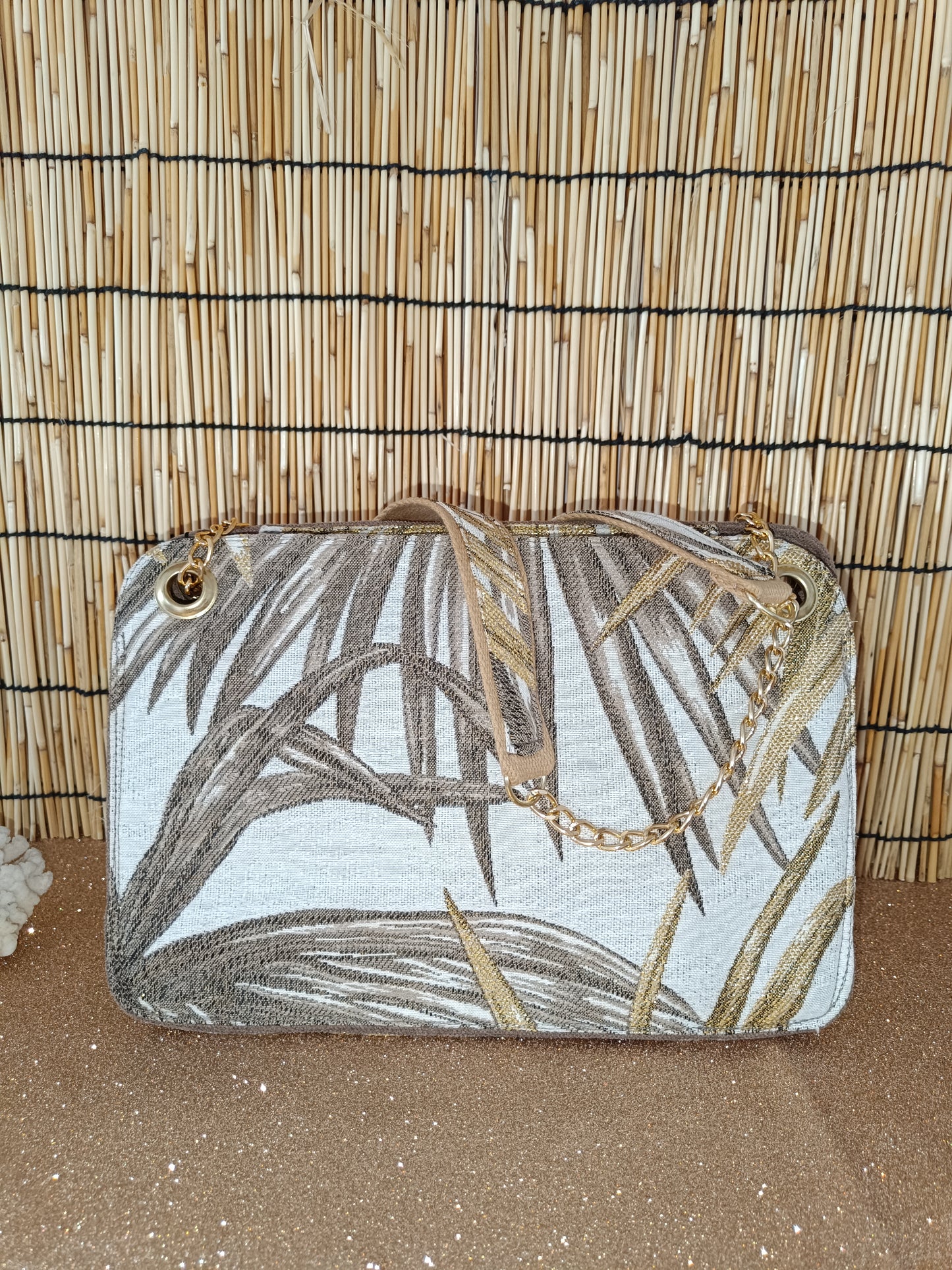 Sac à main "Chic & Class" écru doré