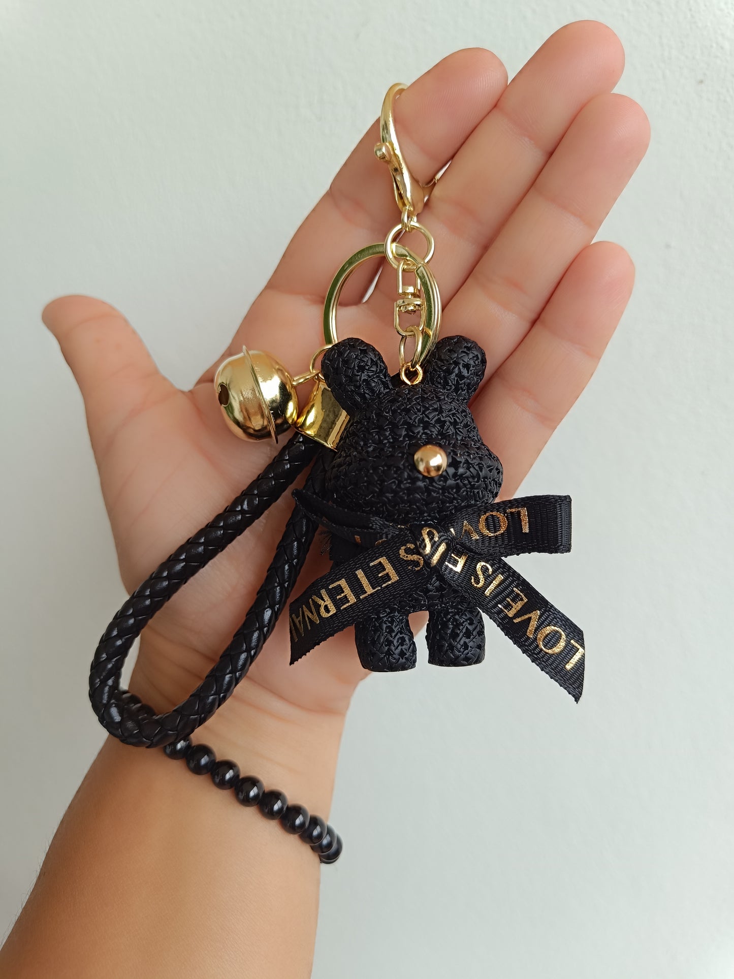 Bijoux de sac porte clés Ourson Noir