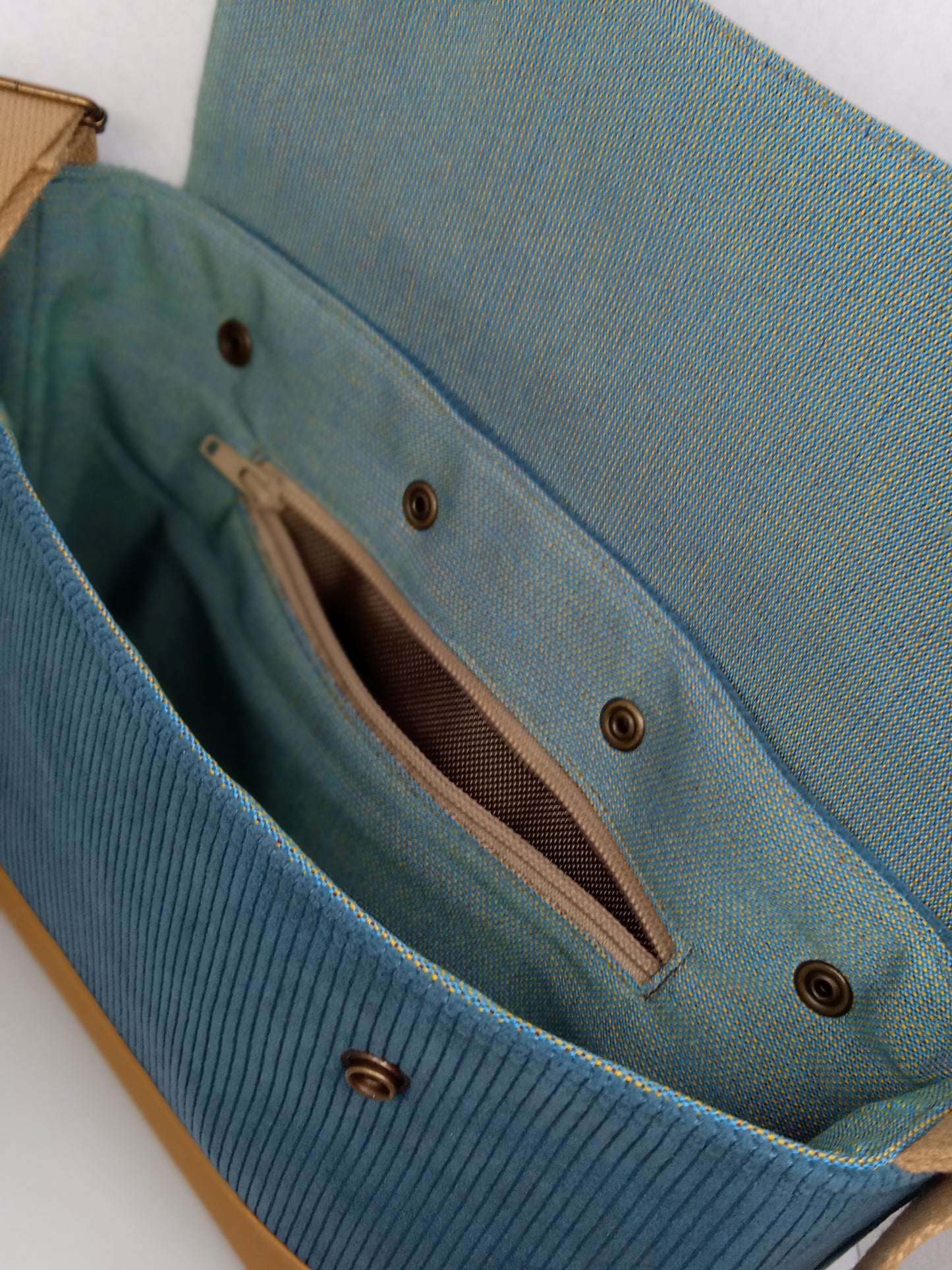 Sac à main "2 in 1" Velours côtelé bleu