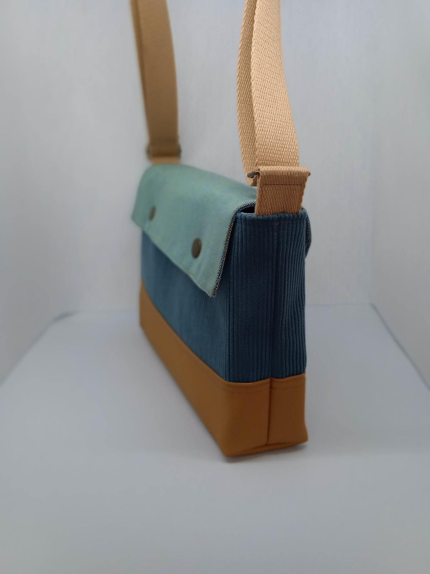 Sac à main "2 in 1" Velours côtelé bleu