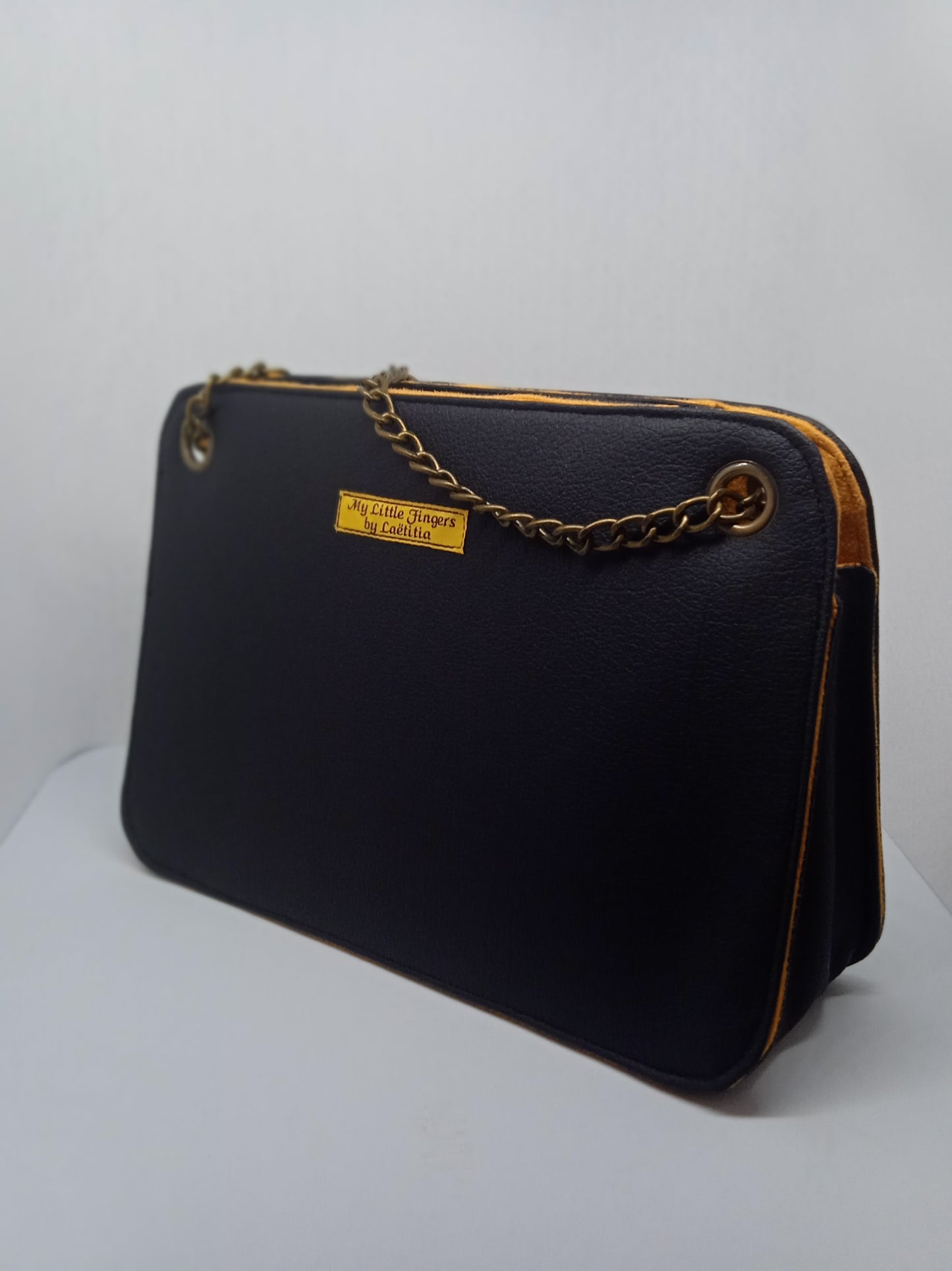 Sac à main Ajouré Noir et Jaune Safran