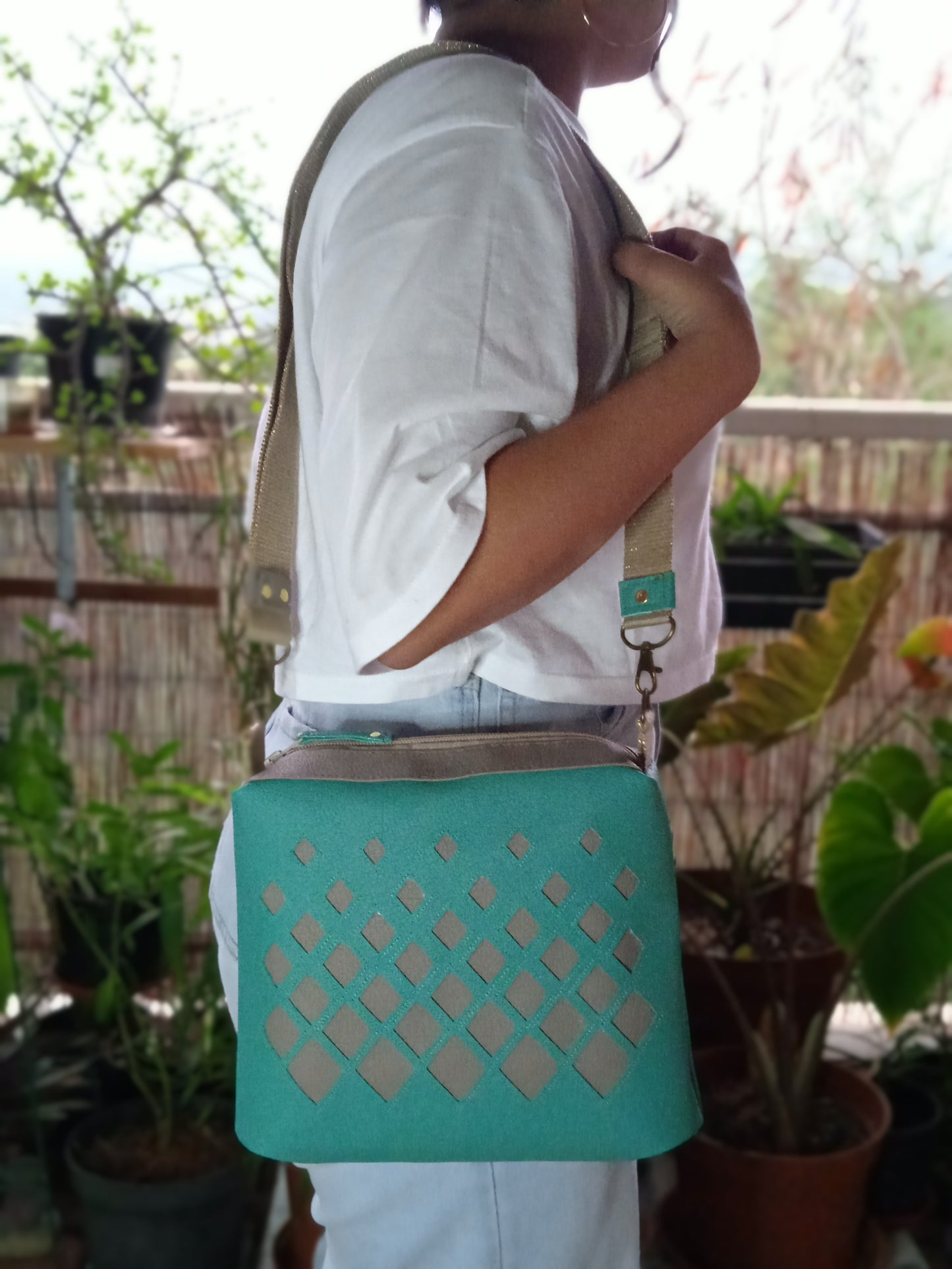 Sac Ajouré Turquoise