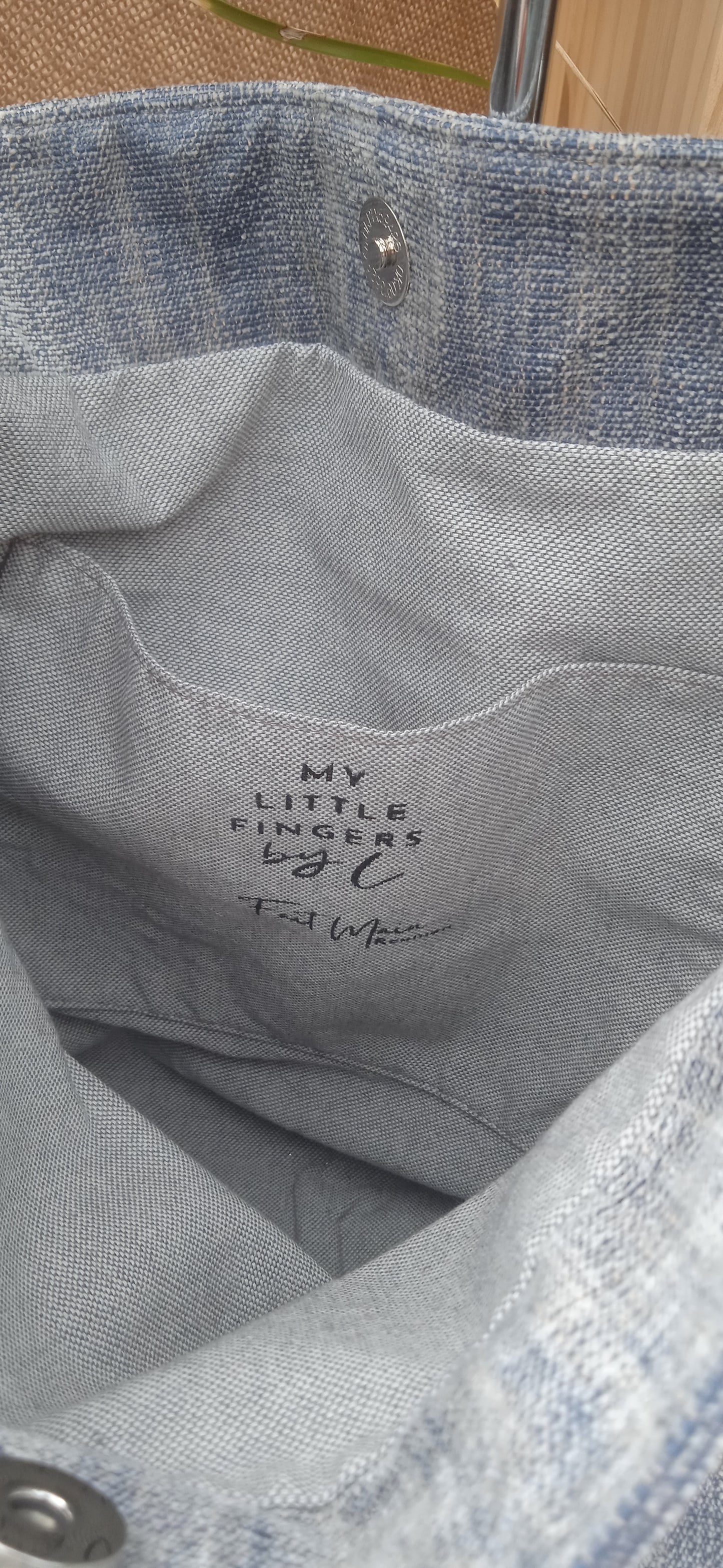 Sac Fourre-tout en Velours Bleuté