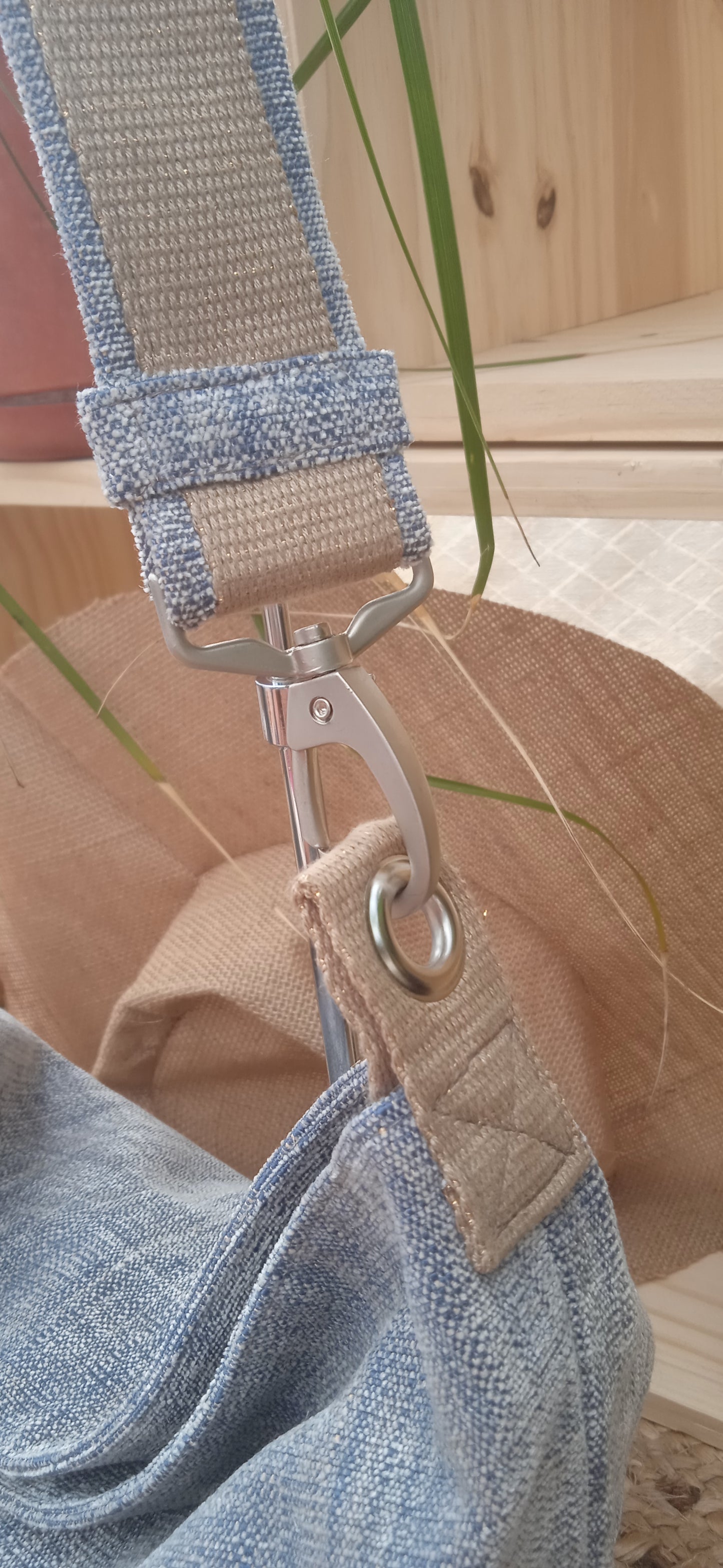 Sac Fourre-tout en Velours Bleuté