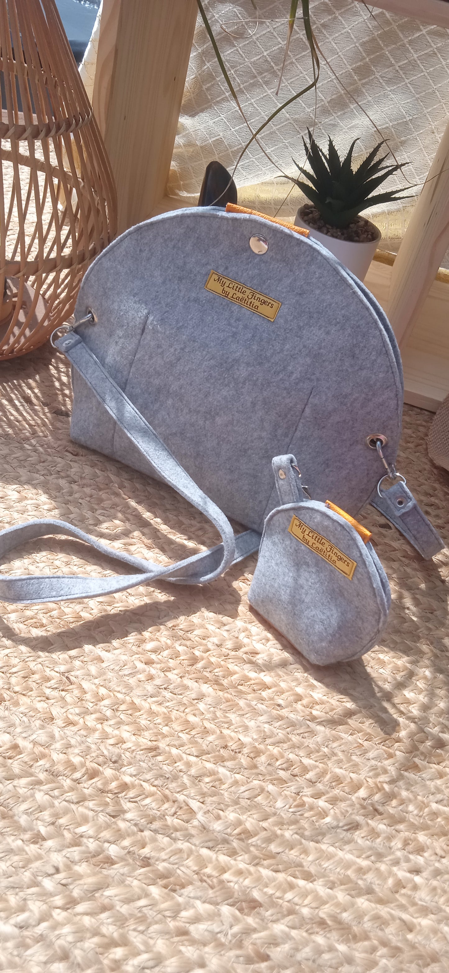 Sac Demi Lune Jaune + porte-monnaie