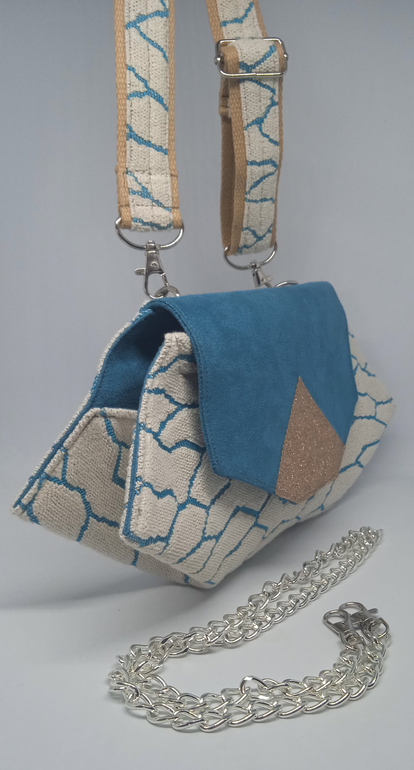 Sac à main style Messager bleu