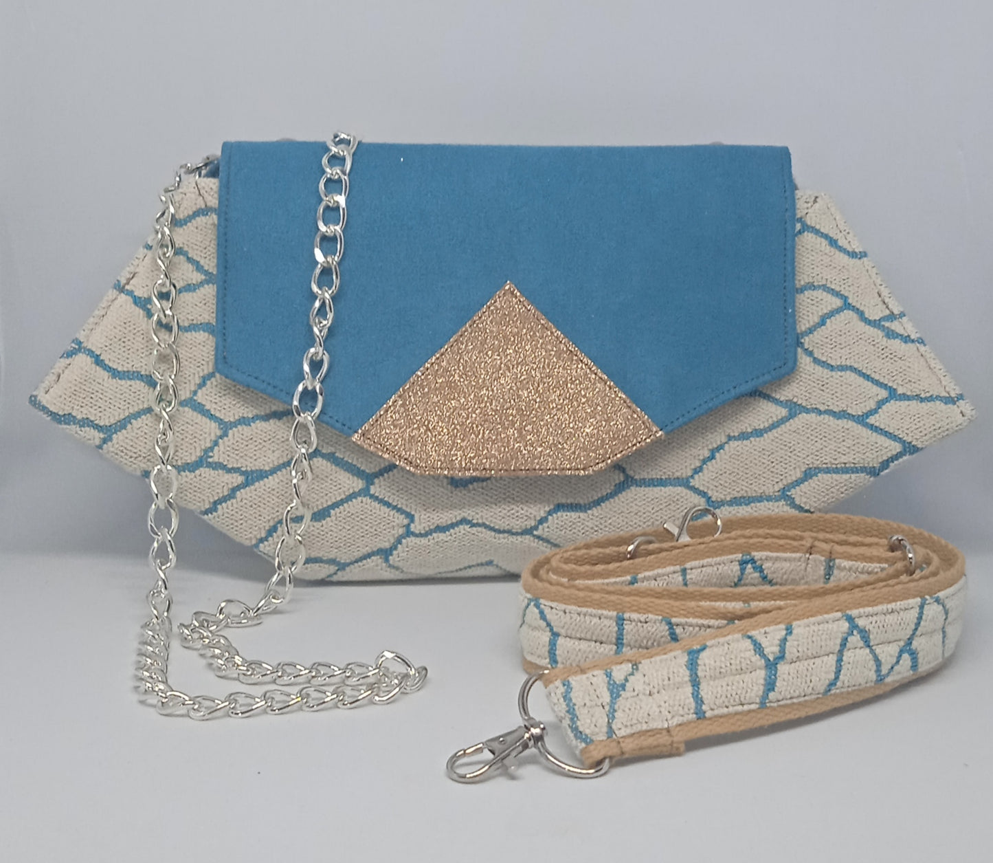Sac à main style Messager bleu