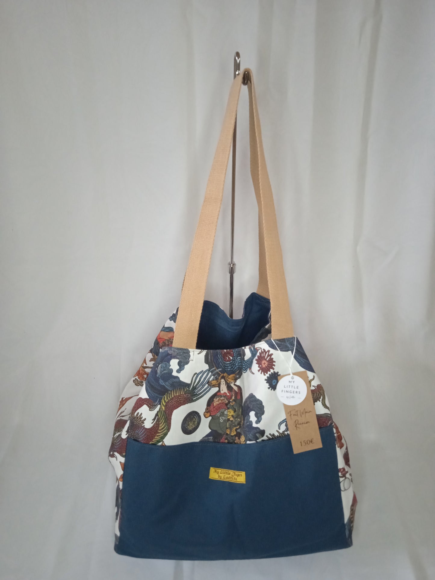 Sac de Plage Réversible Dragon bleu