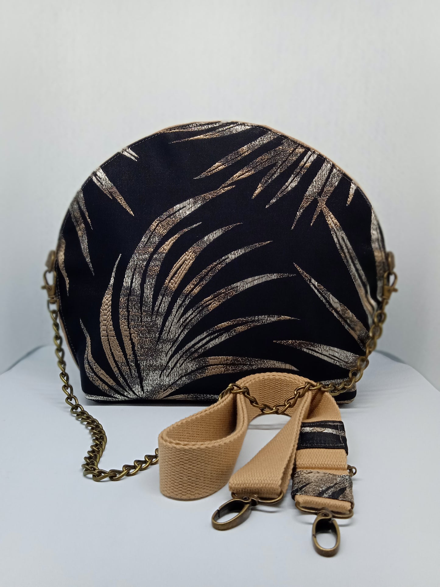 Sac arrondi Satiné noir