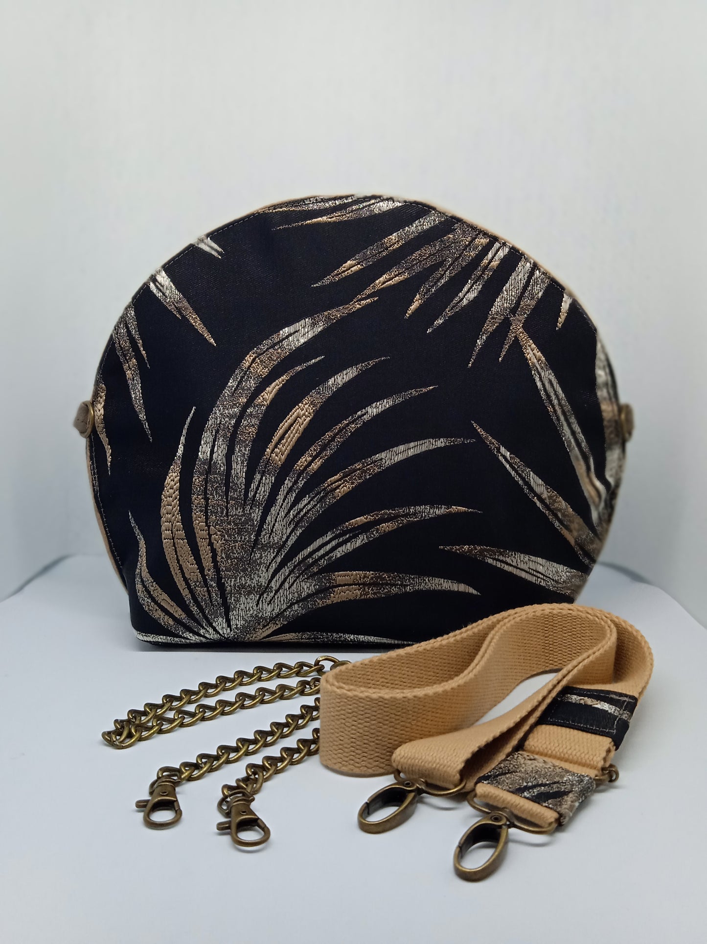 Sac arrondi Satiné noir