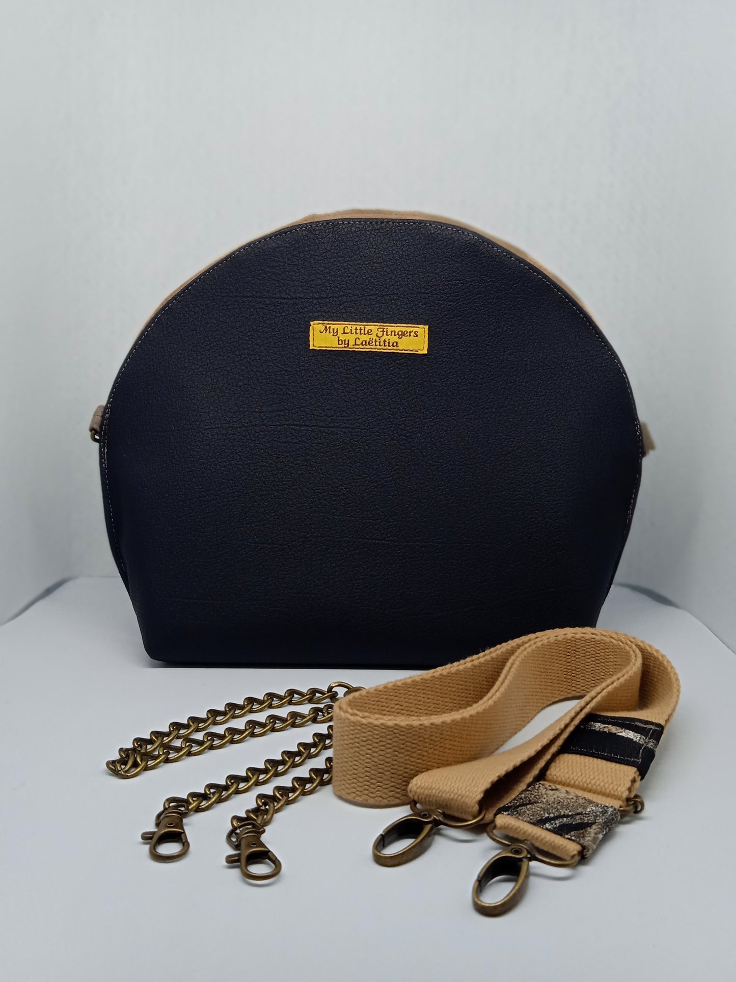 Sac arrondi Satiné noir