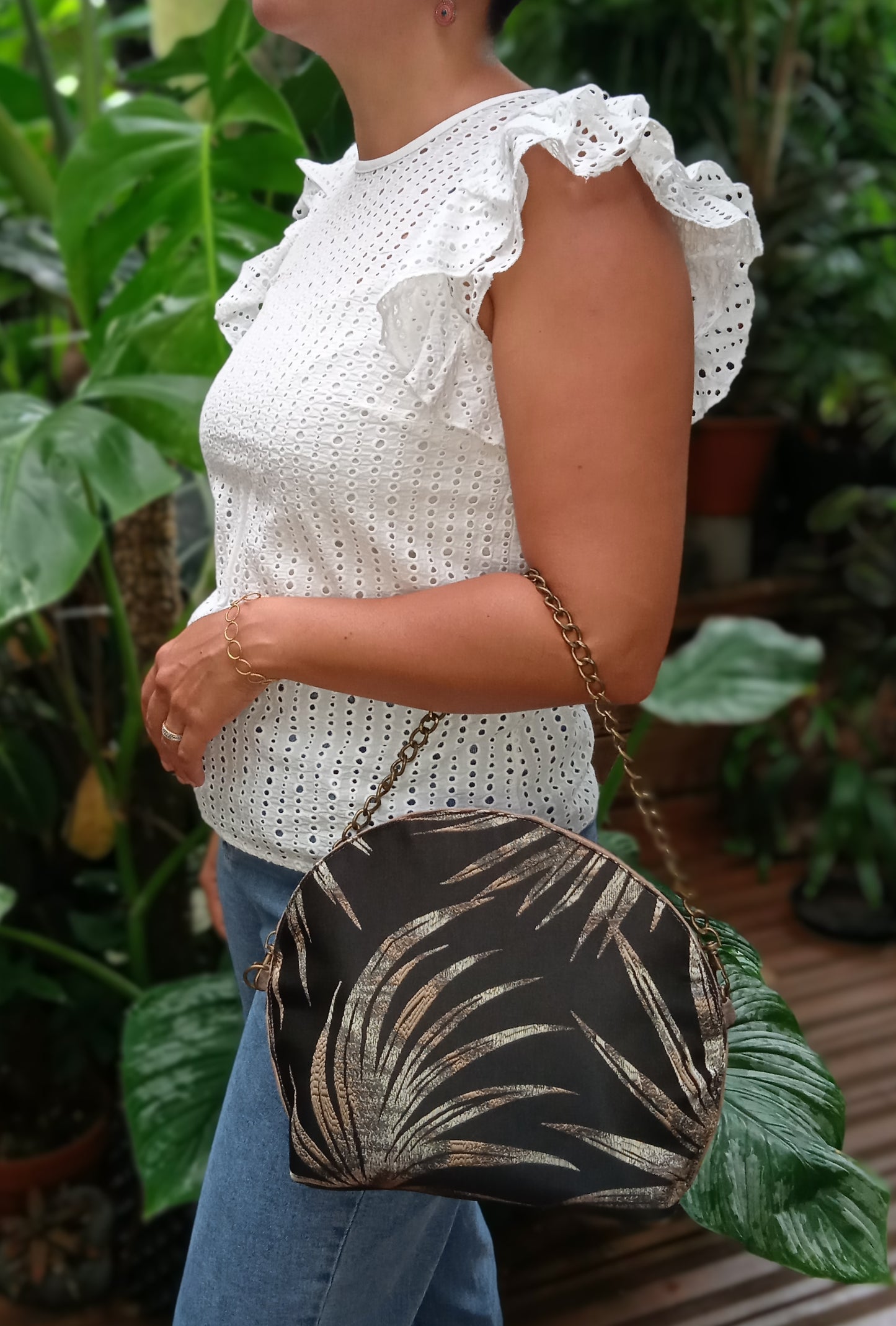 Sac arrondi Satiné noir