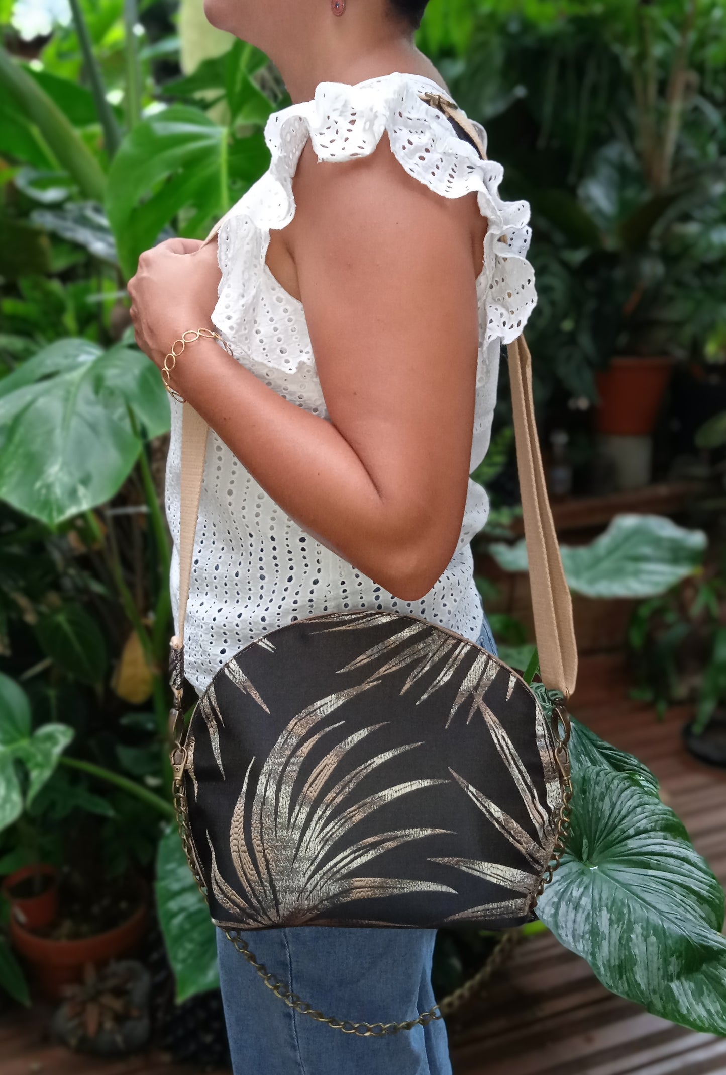 Sac arrondi Satiné noir