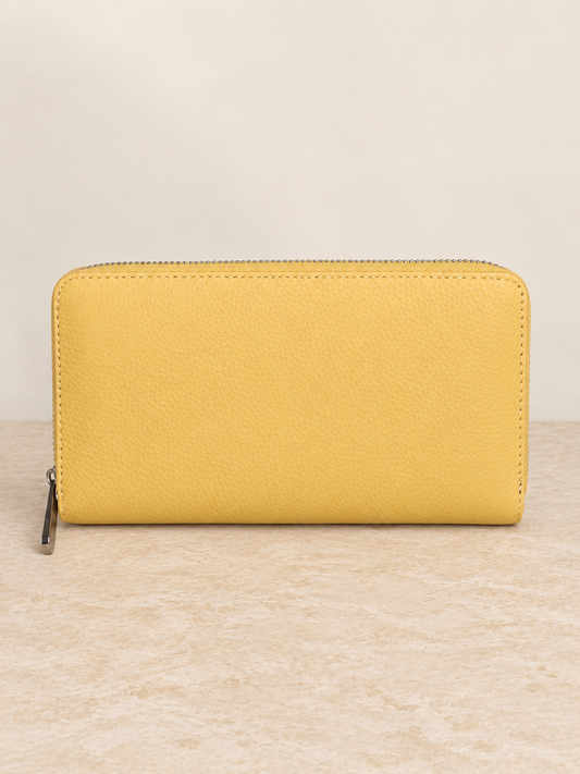 Portefeuille Compagnon Cuir véritable Jaune