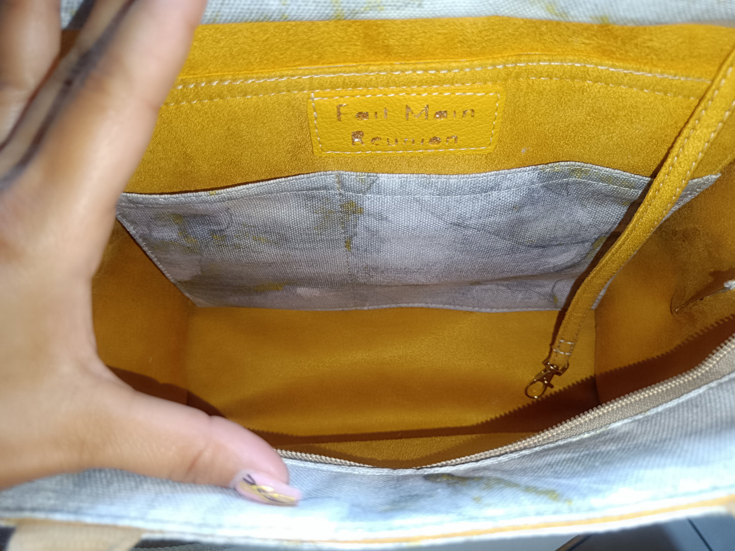 Sac Working Girl gris/jaune