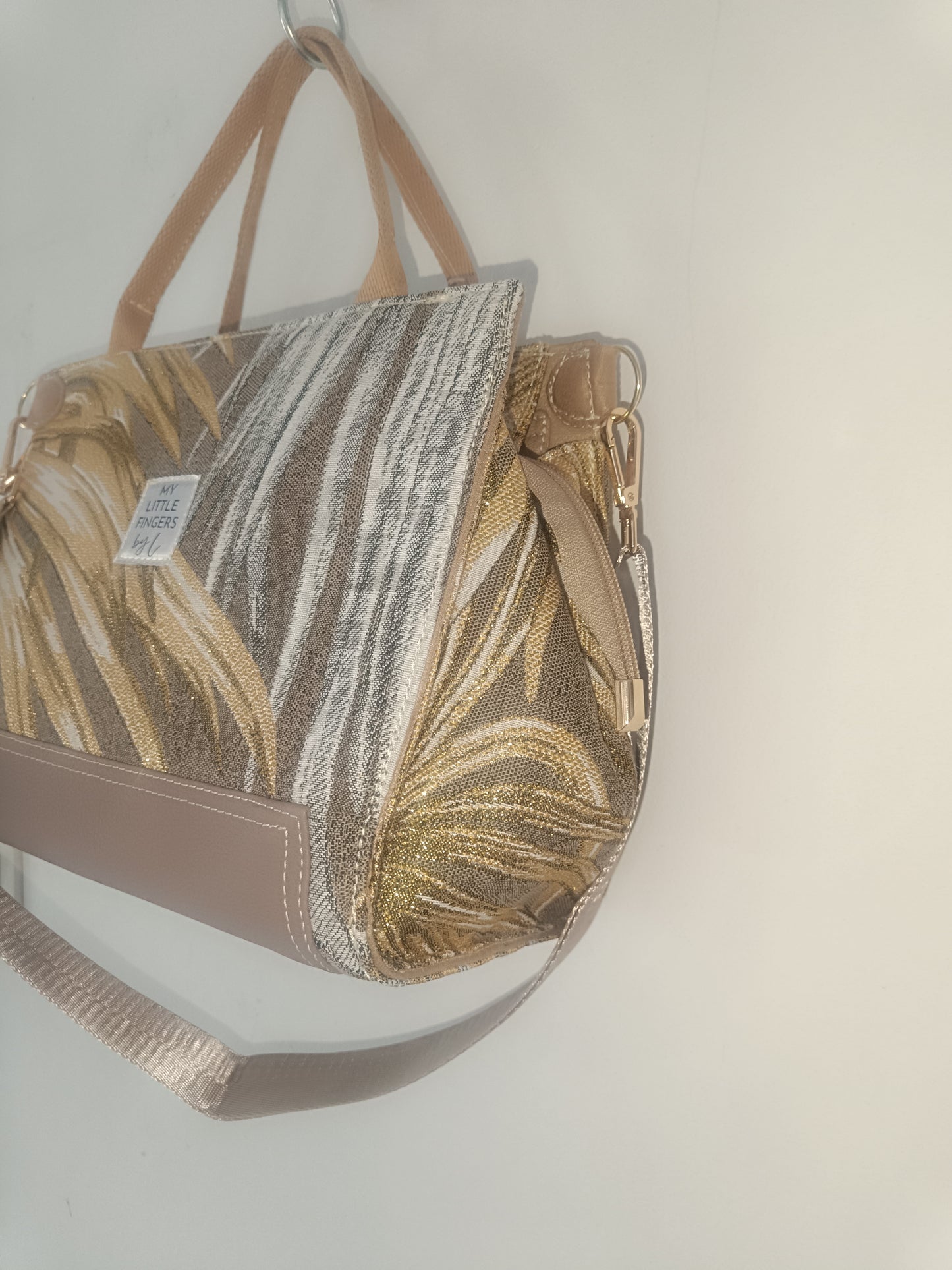 Sac Working Girl taupe/doré