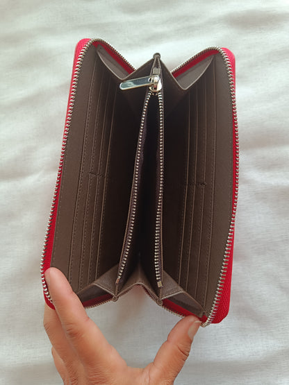 Portefeuille Compagnon Cuir véritable Rouge