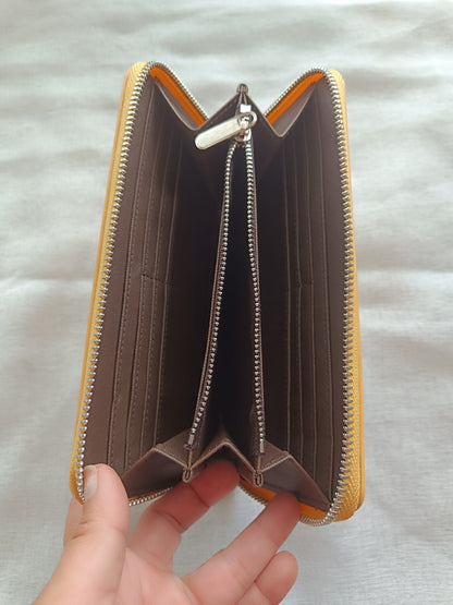 Portefeuille Compagnon Cuir véritable Jaune