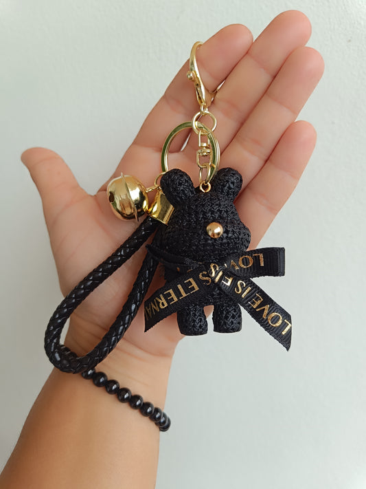 Bijoux de sac porte clés Ourson Noir