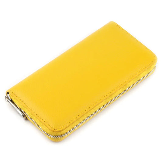 Portefeuille Compagnon Cuir véritable Jaune