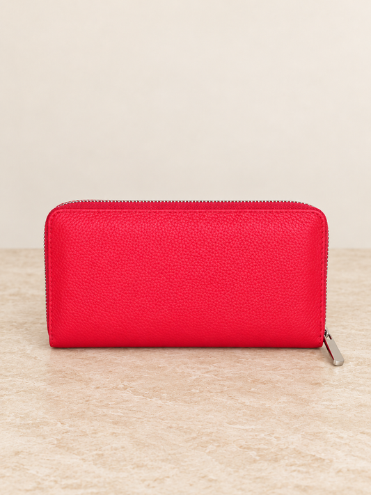 Portefeuille Compagnon Cuir véritable Rouge