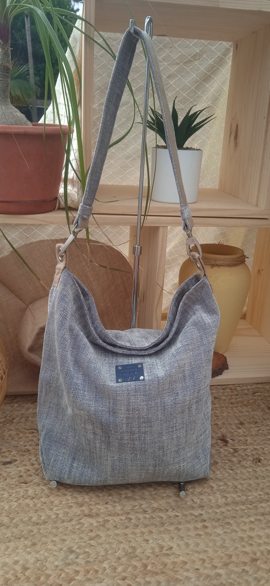 Sac Fourre-tout en Velours Bleuté