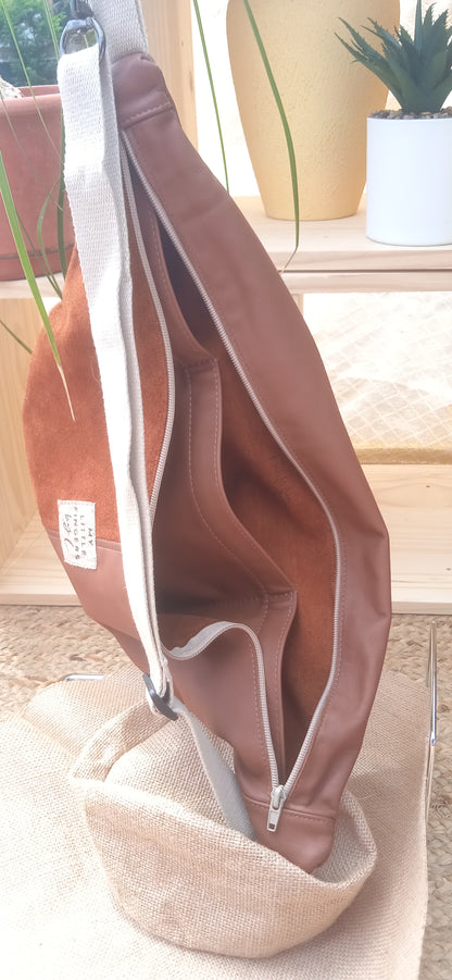 Sacoche XXL Cuir Camel